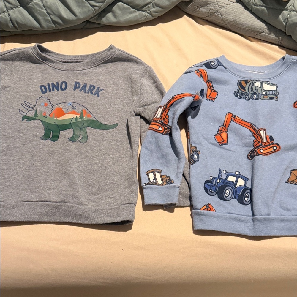 Kids Dino and Construction Sweatshirts